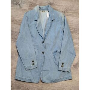 NWT Hunters Run Faded Blue Denim Cotton Oversized Boyfriend Hean‎ Jacket